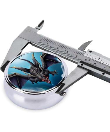 Flying Dragon Portable Metal Pill Box - Round Mini 3-Compartment Design for Small Pills | Ideal Travel Accessory - Buy Online on GoSupps.com