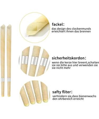 10 Pcs Natural Beeswax Ear Candles with Protective Disks - Ear Wax Cleaners for Relaxation and Cleaning - Buy Online on GoSupps.com