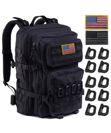 Upgrade Tactical Military Molle Backpack Army Waterproof Backpack. Black-01