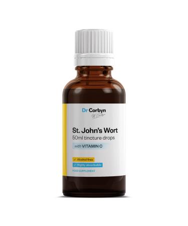 Dr Corbyn St. John's Wort Tincture Drops with Vitamin C - 50ml | St. John's Wort Liquid Extract Enriched with Vitamin C | Highly Absorbable & Alcohol Free