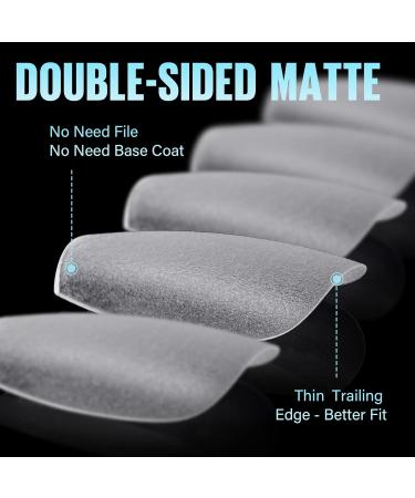 Tomicca Ballerina Short Nail Tips - 240 Gel & Acrylic Half Matte Coffin Style - 15 Sizes for Perfect Fit - Buy Online on GoSupps.com