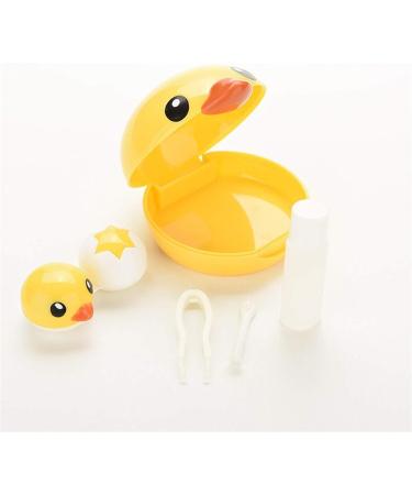 Cute Yellow Duck Travel Contact Lens Storage Container Set | Mini Plastic Eye Care Box | International Shipping Available - Buy Online on GoSupps.com