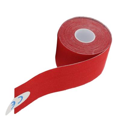 HERCHR Kinesiology Athletic Tape 2.0x196.9inch Waterproof Cotton Injury Muscle Taping Strapping Bandage Elastic Adhesive Sport Tape Red