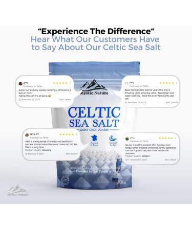 Mystic Nature Celtic Sea Salt - 500g | 100% Organic | Natural Unrefined Mineral Rich Celtic Salt Crystals From France | Rich In Magnesium Calcium Iron Potassium - Buy Online on GoSupps.com