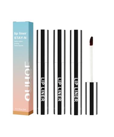 Removable lipliner 3 colors waterproof upholstery lip contour pencil long-lasting removable lip liner that does not remove the lip make-up (3 PCs)