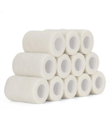 12 Roles self -adhering bandage Cohesive 7.5cm x 4.5m Self -adhesive bandage adhesive bandage elastic bandage for first aid finger hand fixing association pet vet wrap cohesive paving association (white) - Buy Online on GoSupps.com