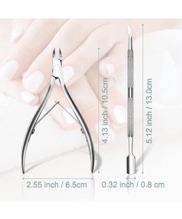 CGBE Cuticle Trimmer and Pusher Set - Professional Stainless Steel Nipper Tool for Fingernails and Toenails - Pedicure and Manicure Kit - Silver (2 Sets) - Buy Online on GoSupps.com