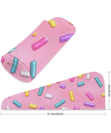 Buy Donut Glaze Microfiber Hair Towel Wrap for Women - 10"x26" Super Absorbent Hair Turban with Button Fast Shipping Worldwide - Buy Online on GoSupps.com