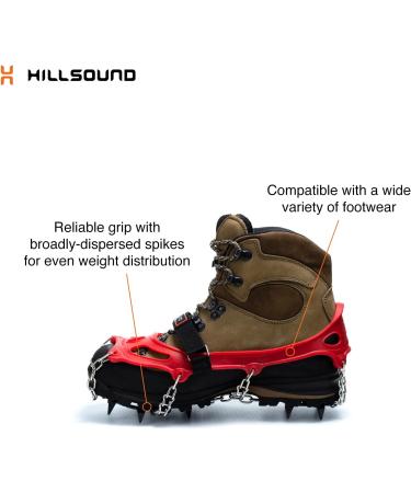 Hillsound Trail Crampon Ice Cleats - Red Medium | Winter Traction System for Trail Hiking - Buy Online on GoSupps.com