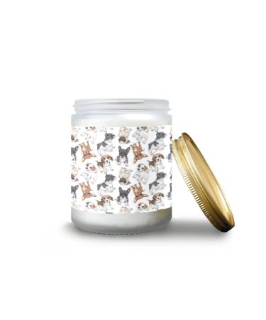 Vanilla Candles for Home Scented Aromatherapy Jar Candles 7 oz Long Lasting Candles Scented Candles Gift Set for Women Perfect for Birthday Gifts Funny Cartoon Puppies