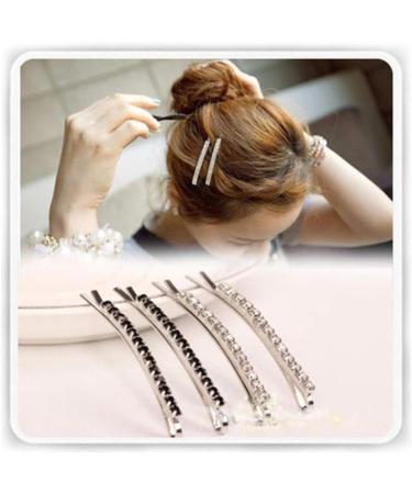 12 Pieces Rhinestone Bobby Pins Silver Metal Hair Clips Crystal Hair Pin Decorations for Lady Women Girls - Buy Online on GoSupps.com