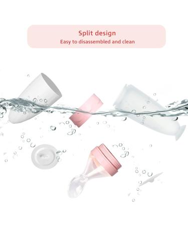 Termichy Baby Weaning Spoons Set + Silicone Pacifier and Fruit Feeder | Infant Feeding Spoon for Teething Baby | Baby Food Dispensing Spoon | 90ML+30ML | Pink - Buy Online on GoSupps.com