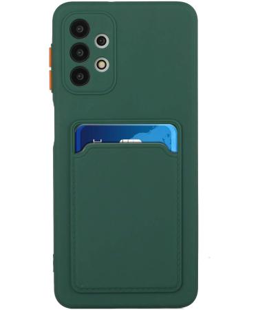 Buy Tivenfezk Nadoli Ultra Thin Silicone Case for Samsung Galaxy A73 5G | Shockproof Scratch-Resistant Wallet TPU Cover with Card Holder - Dark Green - Buy Online on GoSupps.com