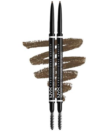 NYX Professional Makeup Micro Brow Pencil Doppelpack double -sided with a lifting eyebrow pencil and brush vegan formula color: Ash Brown Ash Brown 1 piece (1 Pack) Single