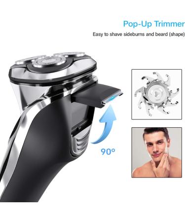 Phisco Electric Shaver for Men | 5D Rotation Precision Trimmer | Wet & Dry | IPX7 Waterproof | Silver LED Display - Shop Now! - Buy Online on GoSupps.com