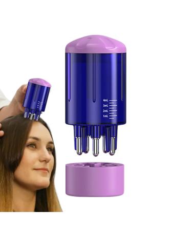 FECFUCY Oil applicator for scalp scalp applicator brush refillable hair care scalp scrubber multifunctional oil dispenser for hair care violet