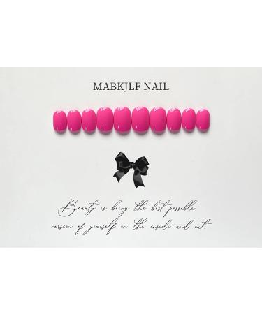 Fuscia Pink Square Short Press On Nails - 24 Pcs Glossy False Nails for Women & Girls | Artifical Acrylic Nails with Designs - Style 14 - Buy Online on GoSupps.com