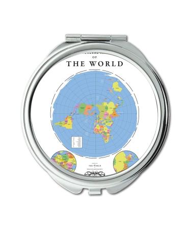 YENDOSTEEN Mirror Compact Mirror Map Wallpaper map spain Pocket Mirror portable mirror