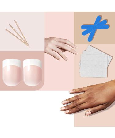 240 Pcs Short False Nails Acrylic Full Cover Nails in Simple Case - 12 Sizes, Natural French Design (240Pcs) - Buy Online on GoSupps.com