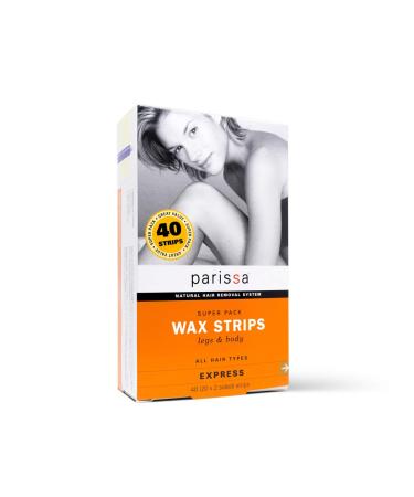 Parissa Hair Removal Wax Strips for Legs & Body - 40 Count with Azulene Oil | Effective Waxing for Bikini, Arms & Underarms - Buy Online on GoSupps.com