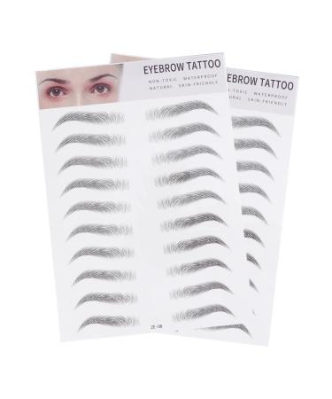 Angoily 4 Pcs 3d Eyebrow Stickers Nail Rings Cute Hair Rope Double Ball Eyebrow Tool 6 Proof Template ze008x2pcs Blackx2pcs