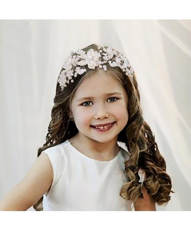 IYOU Holy Communion Hair Accessories White Flower Headband Pearl Birthday Wedding Headpiece for Girls - Buy Online on GoSupps.com