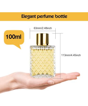Ysimple 100ml Perfume Atomiser Portable Clear Empty Glass Perfume Spray Bottles Refillable Perfume Atomizer Large Cosmetic Fine Mist Atomizer for Travel (Gold) - Buy Online on GoSupps.com