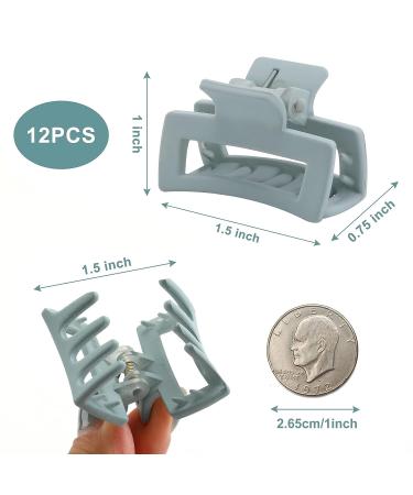 12 PCS Mini Hair Claw Clips for Women Girls - Non-Slip Rectangle Hair Jaw Clips in Light Colors - Buy Online on GoSupps.com