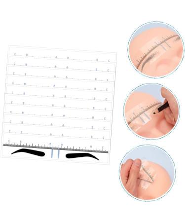 Angoily 50pcs Eyebrow Positioning Ruler Stickers Transparent Ruler Eyebrow Drawing Tool Eyebrow Trimming Set 18.00X3.80X0.10CM Blue - Buy Online on GoSupps.com