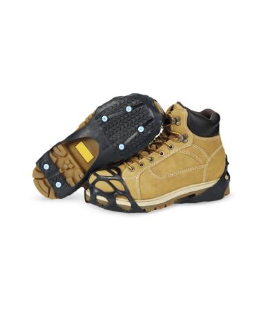 Due North All Purpose Ice Cleats - Pulse Grip Tread for Maximum Grip - 12 Replaceable Spikes, Fits Most Footwear (1 Pair) Large