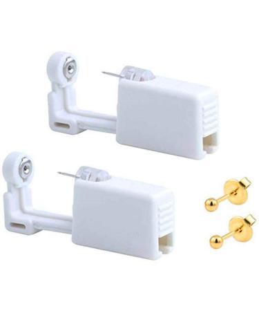 2 Pack Self Ear Piercing Gun Earring Disposable Piercing Kit No Pain Easy Use Ear Piercing Gun Kit Tool with Stud (Gold) - Buy Online on GoSupps.com