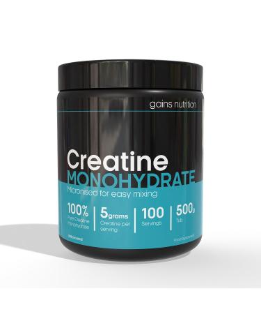GN Creatine Powder | 500g Creatine Monohydrate Powder - 5g High Strength Creatine per Serving | Unflavoured Filler Free Creatine Monohydrate | Non-GMO & Gluten Free 100 Servings