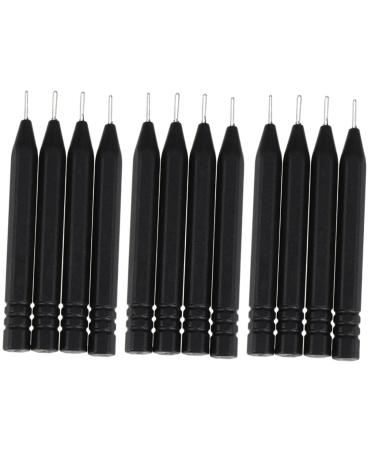 ULTECHNOVO 12 Pcs Cleaning Pipe Cleaning Tool Vent Cleaner Headphone Cleaner Pipe Tool Headphones Amp Tube Cleaner Earmold Cleaning Rod Pipeline Special Black Metal Cleaning Tool
