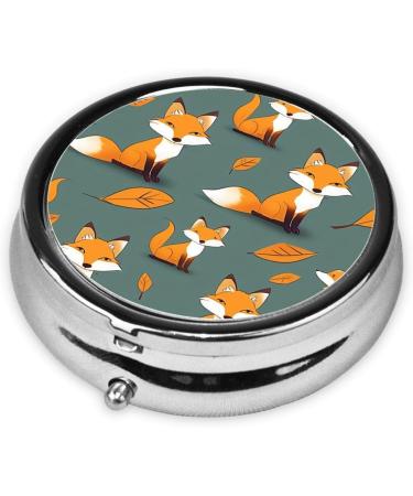 Yellow Fox Portable Metal Pill Box - Round Mini 3-Compartment with Hinged Fastening | Ideal for Small Pills & Travel | International Shipping Available - Buy Online on GoSupps.com