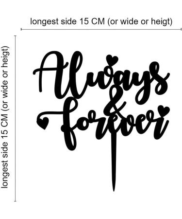 Always and Forever Torten & Wedding Cake Attachment | Best Wedding Accessories | Acrylic Black Design - Buy Online on GoSupps.com