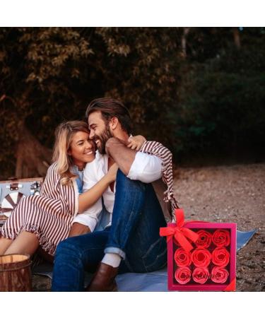 Floral Scented Bath Soap Purple Flower Shaped Flower Bath Soap Plant Essential Oil Rose Soap Set(9 flowers/box) - Buy Online on GoSupps.com