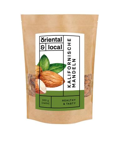 Buy Oriental & Local Californian Almonds 500g - Natural Whole Almonds for Healthy Snacking - Premium 0.5kg Almonds - Buy Online on GoSupps.com