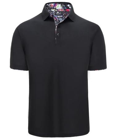 SCODI Polo Shirts for Men Casual Short Sleeve Golf Polo Athletic Daily Collared Shirt Tennis T-Shirt 03-blackgraffiti X-Large