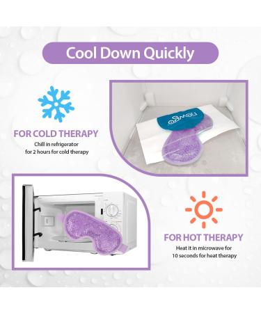 NEWGO Cooling Gel Eye Mask - Reusable Cold Eye Pack for Puffy Eyes, Dark Circles, Migraine Relief - Purple - Buy Online on GoSupps.com