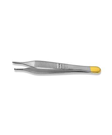 Cynamed T/C Adson Plastic Surgery Forceps 4.75 Straight Fine Point w/ Tungsten Carbide Inserts - Gold Handle - Veterinary Surgical Instrument - Buy Online on GoSupps.com