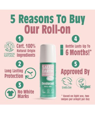 SALT OF THE EARTH Melon & Cucumber Roll On 75 ML 2.54 Fl Oz (Pack of 1) - Buy Online on GoSupps.com