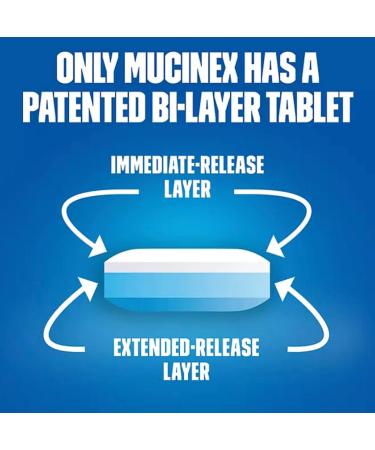 2 Pack of Mucinex 12 Hour 1200mg Maximum Strength Guaifenesin Chest Congestion & Mucus Relief Guaifenesin Expectorant Aids Mucus Removal Chest Decongestant for Adults Dr Recommended 56 ct Tablets - Buy Online on GoSupps.com