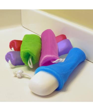 Evelots Exfoliating Soap Saver Set - Mesh Pouches for Bath/Shower - Hanging Cord - Set of 5 - Buy Online on GoSupps.com