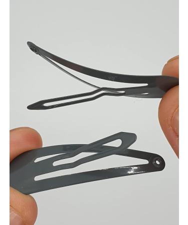 6 PCS Grey Metal Snap Hair Clips - 5CM Long | Hair Grip Pins - Buy Online on GoSupps.com