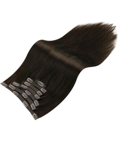 Moresoo 22 Brown Clip in Human Hair Extensions | Real Hair, Thick 7 Pieces/120g, #2 | 55 cm Length - Buy Online on GoSupps.com