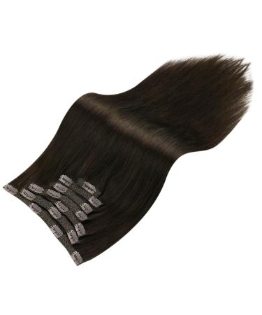 Buy Moresoo Real Hair Extensions Clip In - Darkest Brown #2 Remy Human Hair 120g 45cm 7 Tresses - Buy Online on GoSupps.com