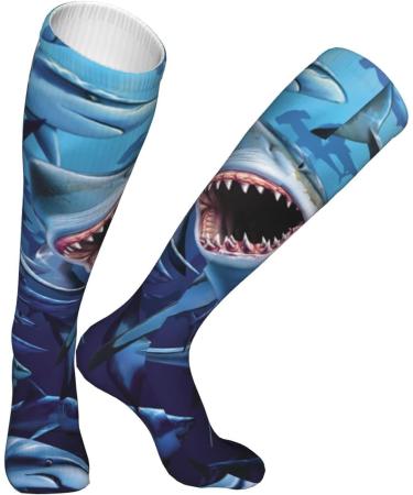 Hungry Shark Compression Socks for Men & Women | 15-20 mmHg Circulation Support for Running & Cycling - Buy Online on GoSupps.com