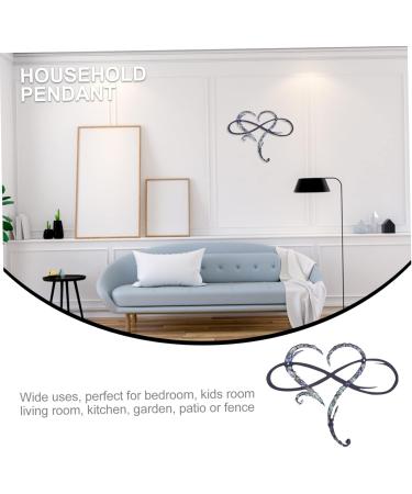 Cabilock 1pc Pendant Emblems Ornament Home Decor Metal Wall Hanging Heart Wall Iron Heart -shaped 30x26cm Silver - Buy Online on GoSupps.com