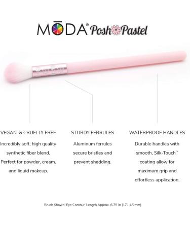 MODA Royal & Langnickel Full Size Posh Pastel 7pc Delicate Eye Makeup Brush Kit with Pouch Includes Eye Contour Smoky Eye Crease Shadow Brow and Pointed Liner Brushes Multi-Color Pastel - Buy Online on GoSupps.com