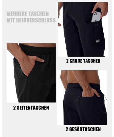 Nanamee Men's 3/4 Waterproof Cargo Shorts - Outdoor Hiking & Trekking Pants in Serenle Black - Buy Online on GoSupps.com